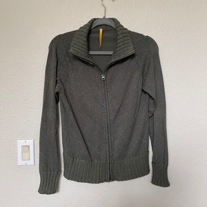 Lole green zippered front sweater